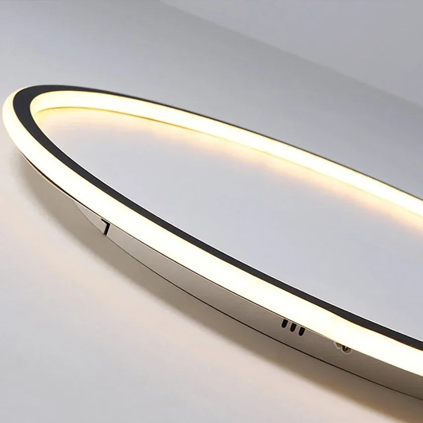 Candeeiro de teto LED fino com anel escandinavo, montagem rente minimalista, em preto, branco ou dourado | Ormexis