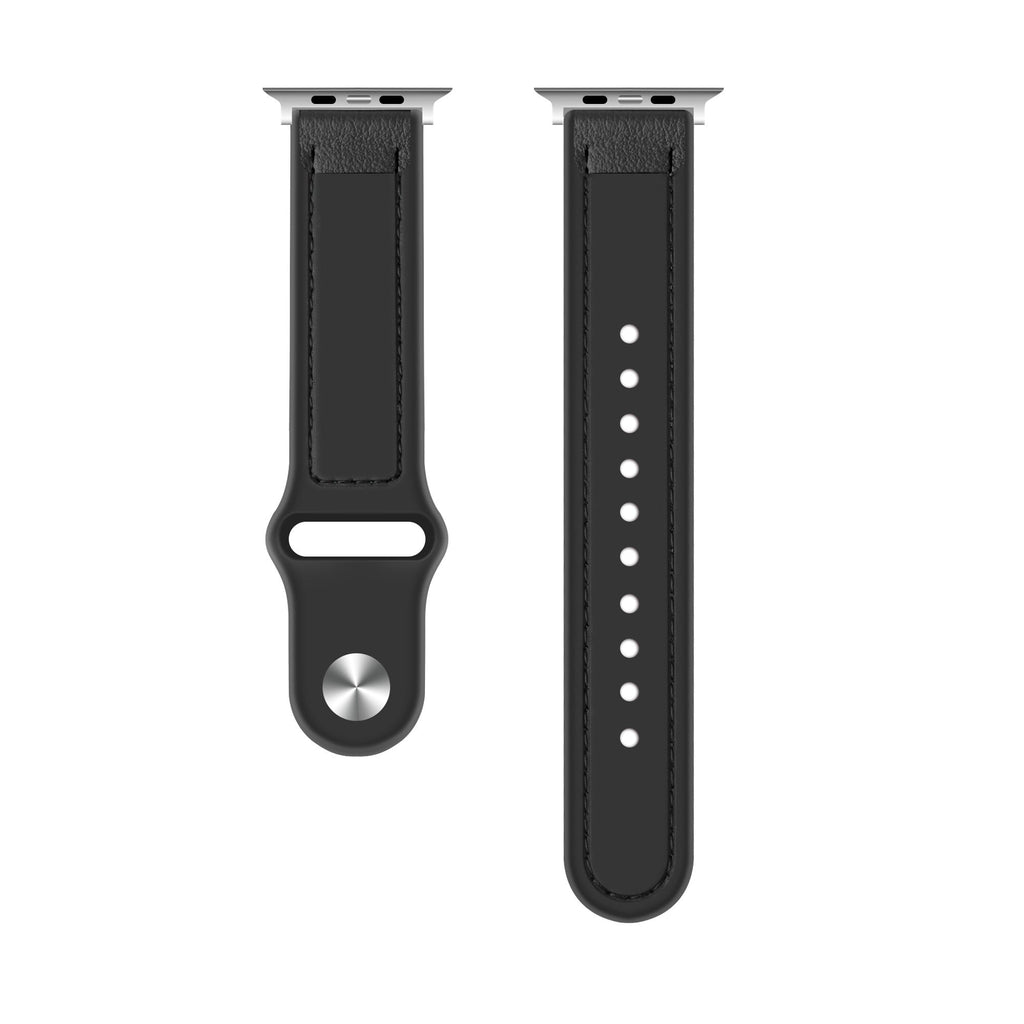 Apple Watch zwarte leren hybride vervangende band