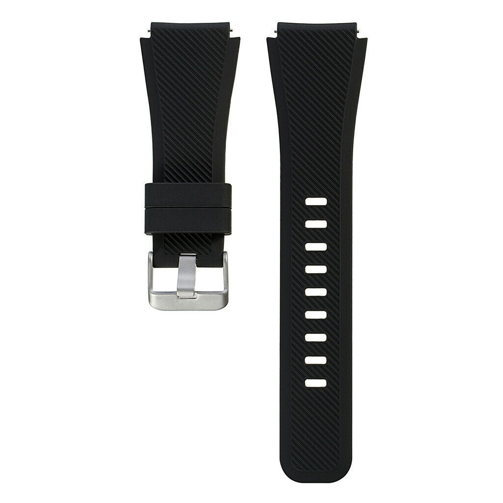 Slim 20mm Silicone Band For Watches With Quick Release Black