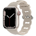 Apple Watch Beige Silicone Strap With Chain Link Band