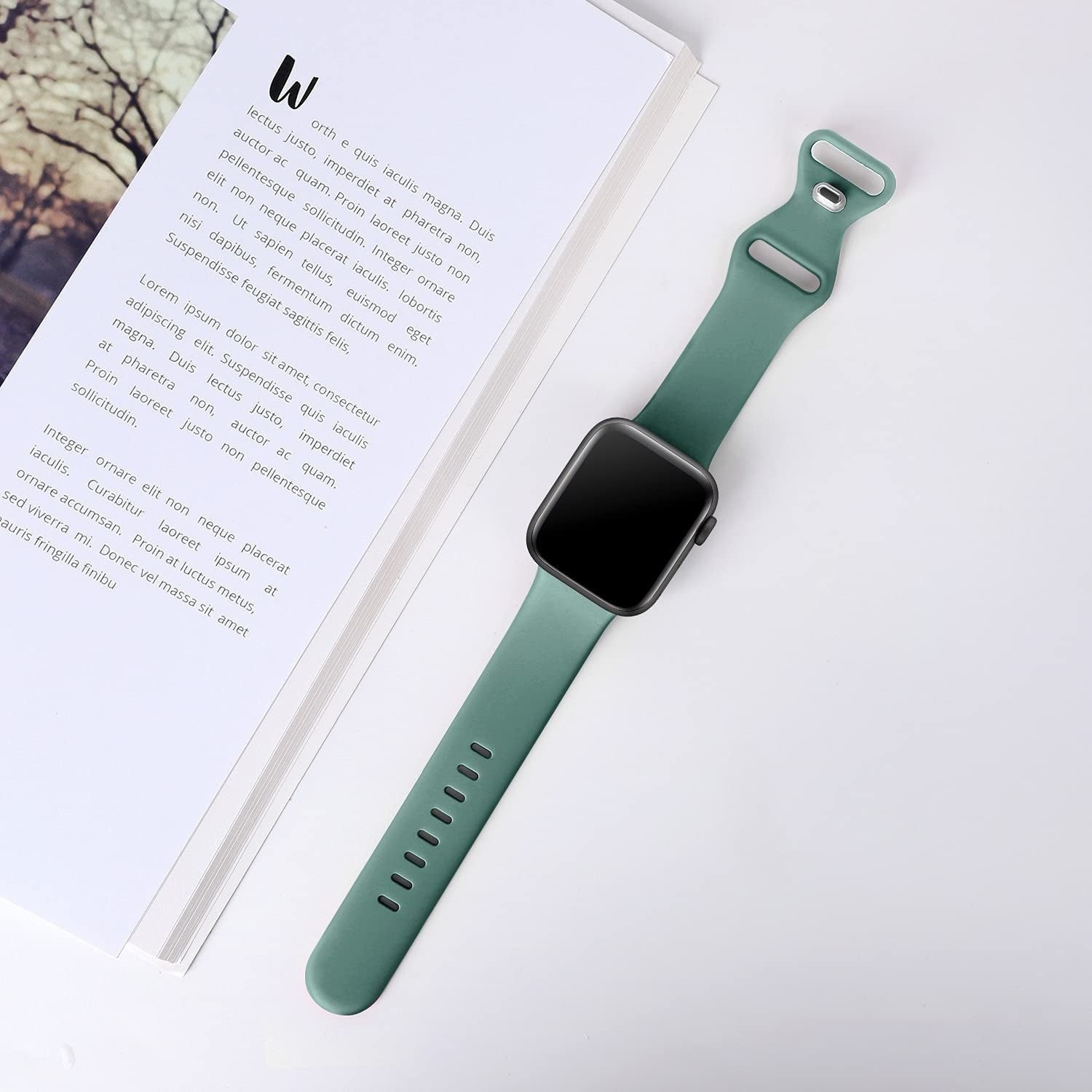 Apple Watch Silicone Strap With Cactus Pattern Design
