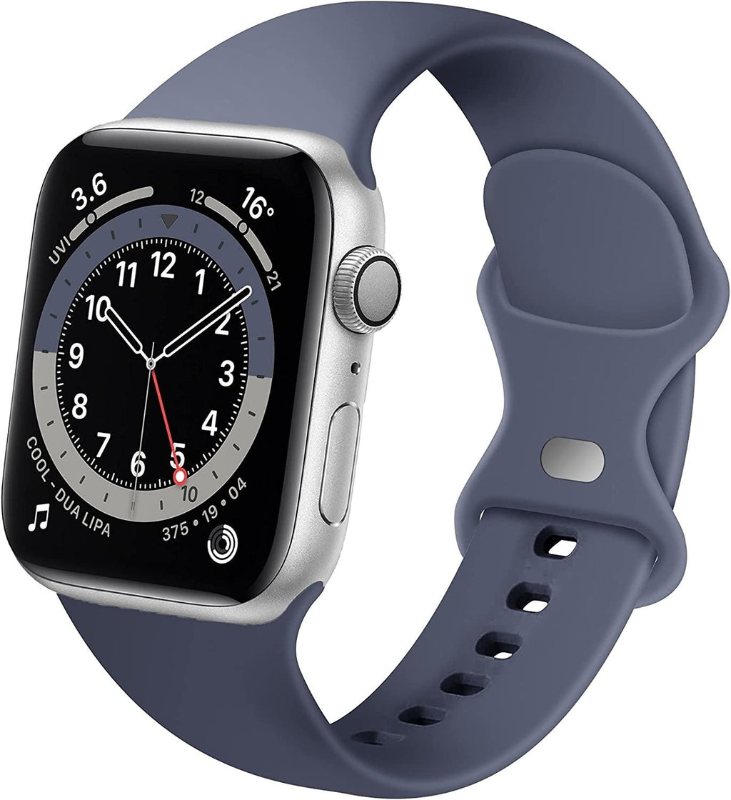 Szary niebieski pasek silikonowy do Apple Watch w klasycznym stylu