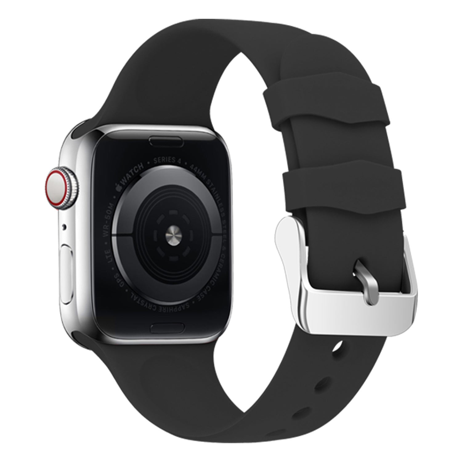 Silikonový řemínek Apple Watch s přezkou v černém provedení
