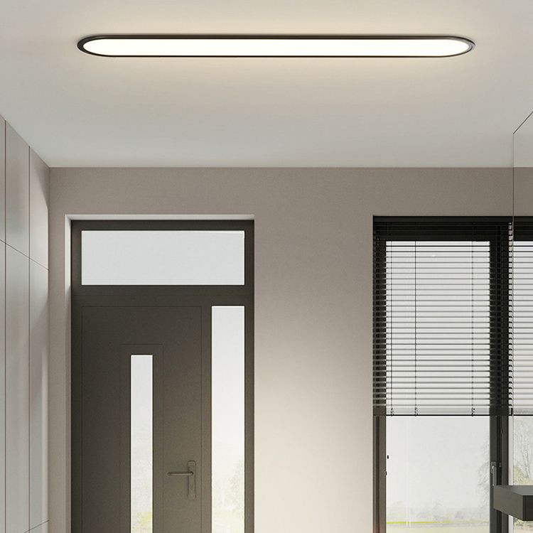 Slim Oval LED Flush Mount Ceiling Light Minimalist Black And White | Ormexis
