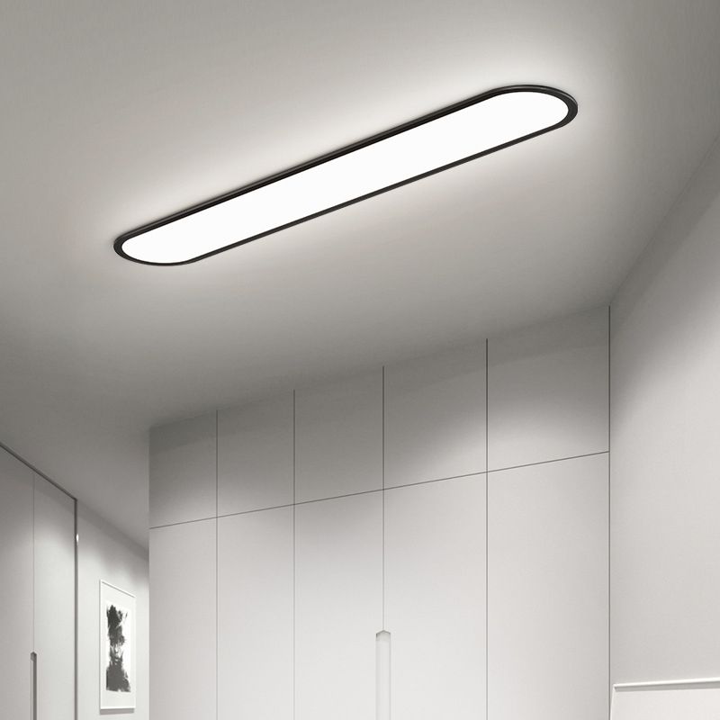 Slim Oval LED Flush Mount Ceiling Light Minimalist Black And White | Ormexis