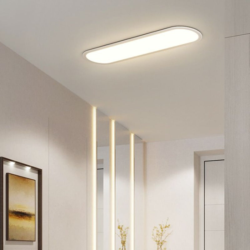 Slim Oval LED Flush Mount Ceiling Light Minimalist Black And White | Ormexis