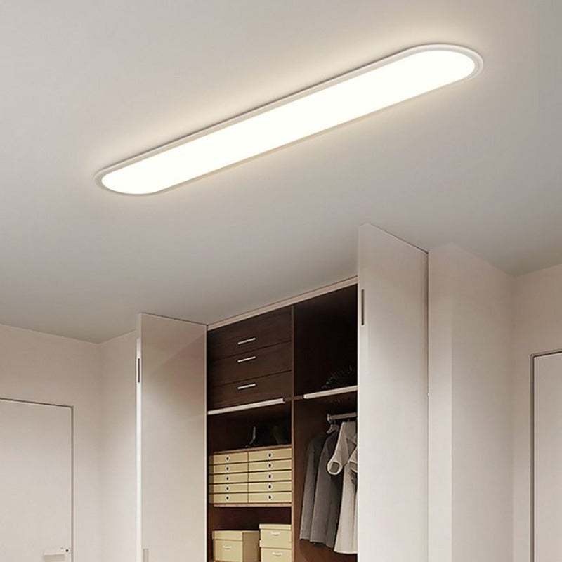 Slim Oval LED Flush Mount Ceiling Light Minimalist Black And White | Ormexis