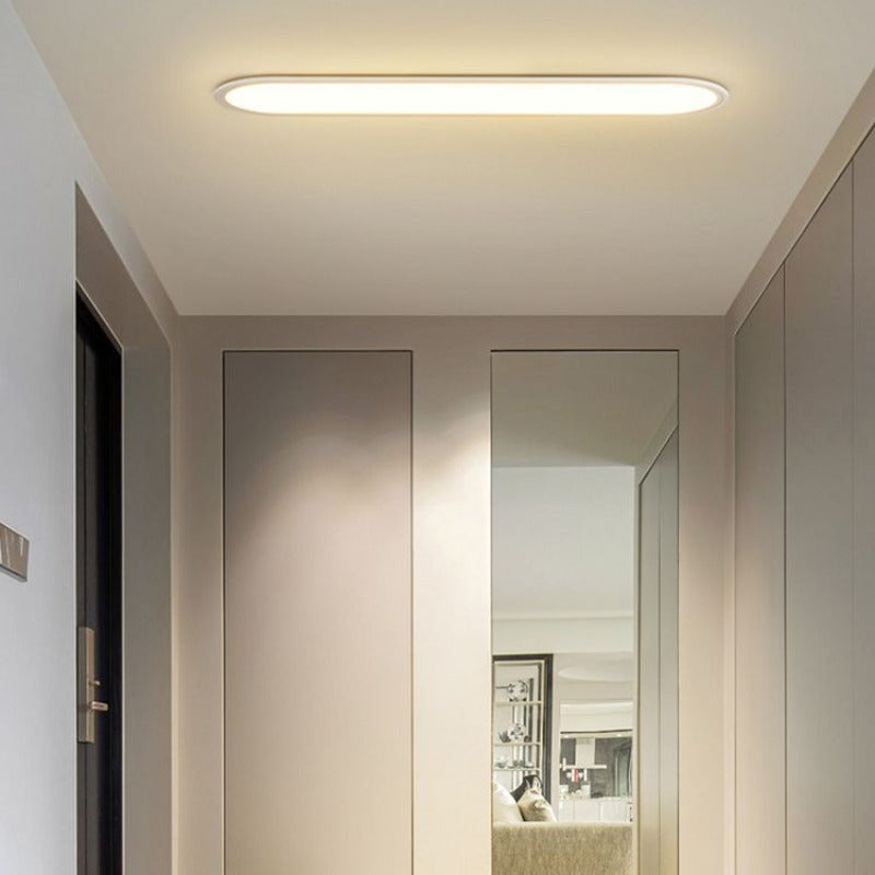 Slim Oval LED Flush Mount Ceiling Light Minimalist Black And White | Ormexis