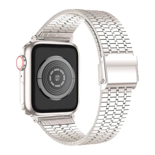 Apple Watch Cinturino in Acciaio Inossidabile Finitura Starlight Accessorio Premium