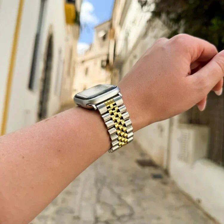 Premium sølv- eller guldbånd i stål til Apple Watch