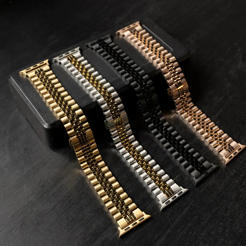 Brățară din oțel premium argintiu sau auriu Jubilee pentru Apple Watch