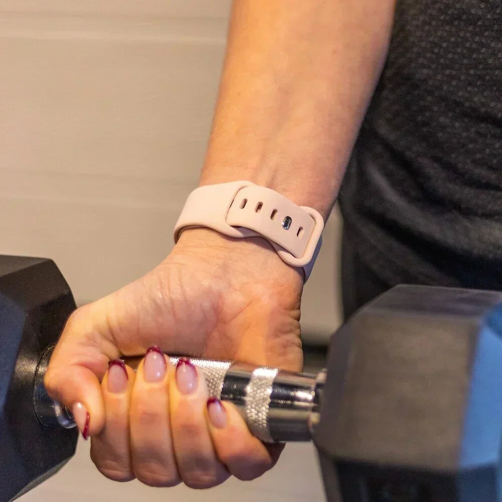Cinturino in silicone rosa antico per Apple Watch, per uso quotidiano