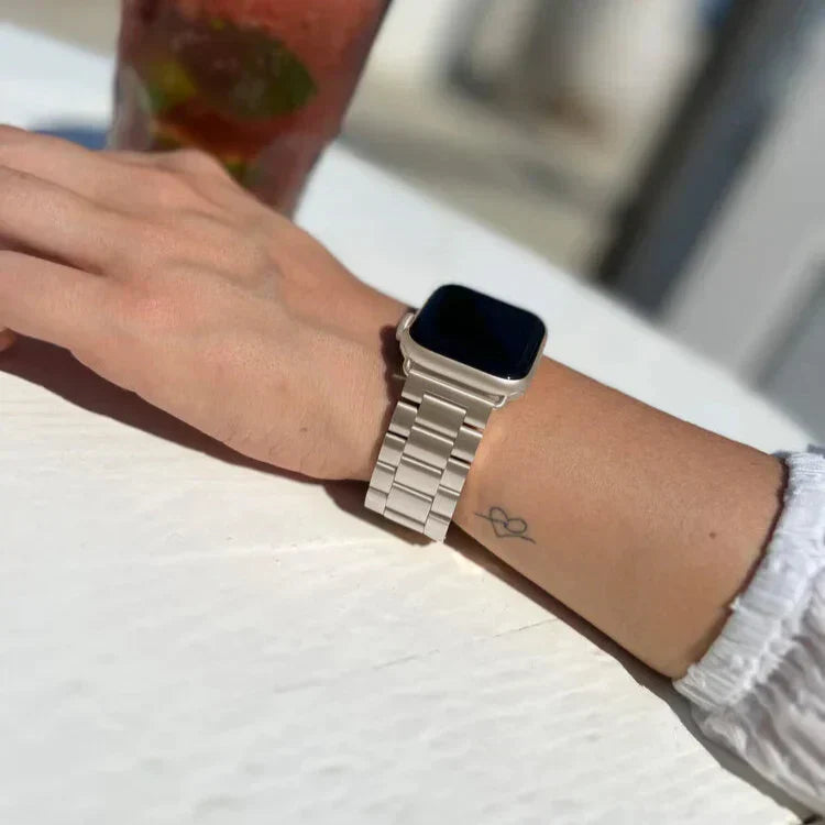 Apple Watch Band In Starlight Finish With Secure Clasp
