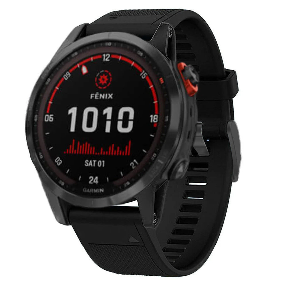 Correia de Substituição para Relógio Garmin Fenix 7 em Silicone Preto