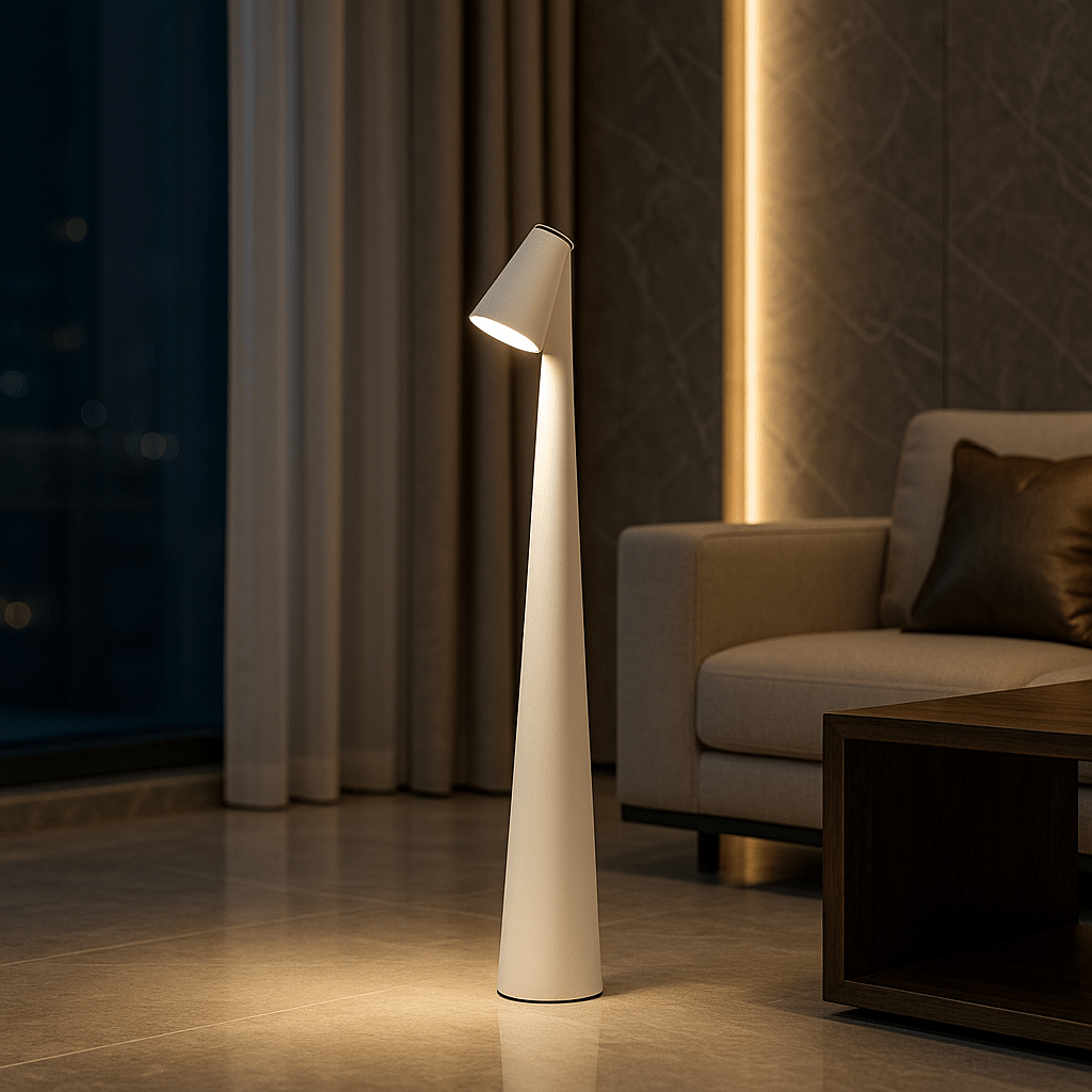 Lampada da tavolo ricaricabile NovaGlow con design contemporaneo e batteria a lunga durata