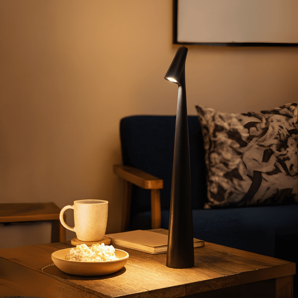 Lampada da tavolo ricaricabile NovaGlow con design contemporaneo e batteria a lunga durata