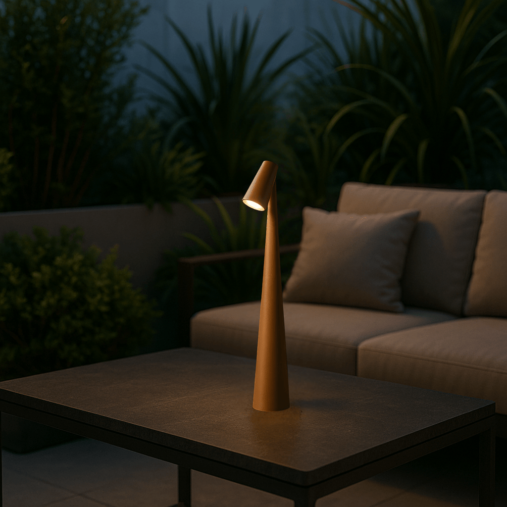Lampada da tavolo ricaricabile NovaGlow con design contemporaneo e batteria a lunga durata
