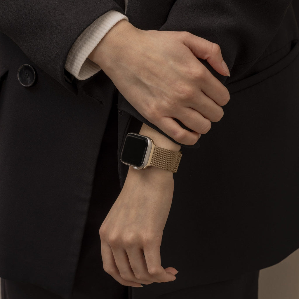 Apple Watch Band With Retro Gold Milanese Loop Strap