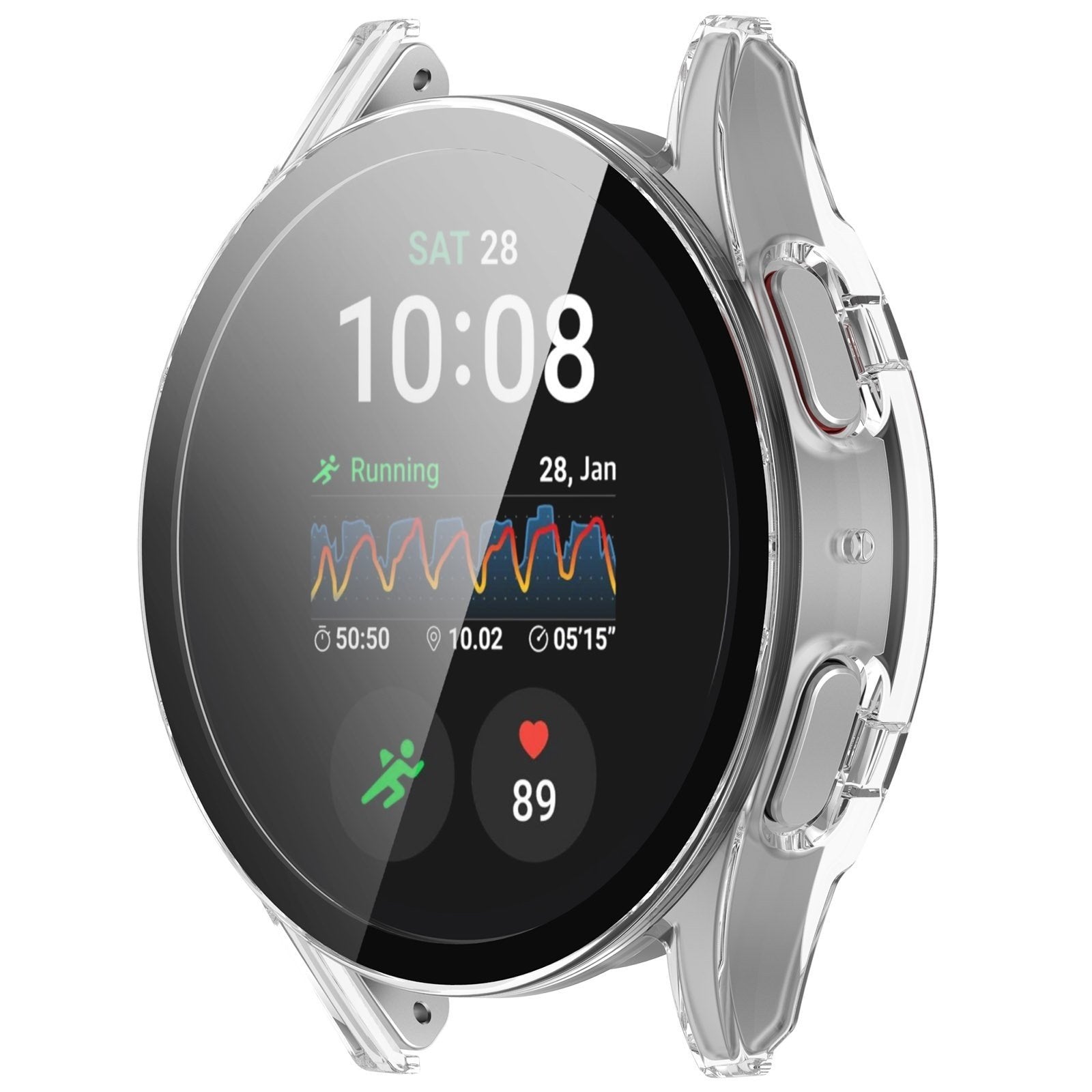 Samsung Galaxy Watch 7 40mm Klar beskyttelsescover med glas