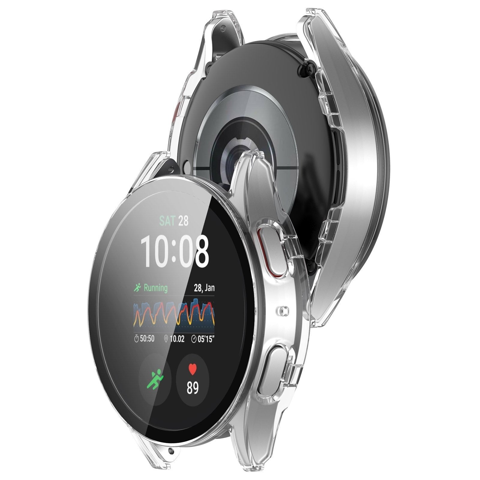 Samsung Galaxy Watch 7 40mm Klar beskyttelsescover med glas