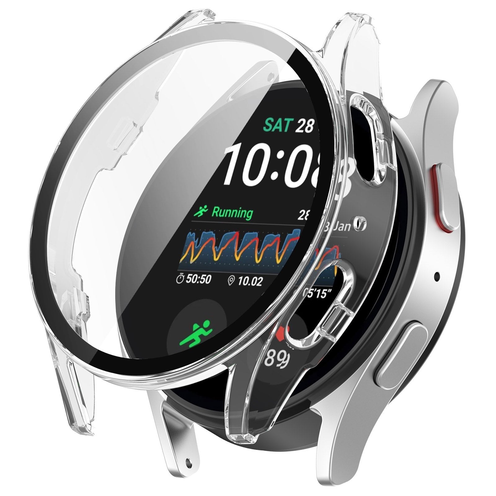Samsung Galaxy Watch 7 40mm Klar beskyttelsescover med glas
