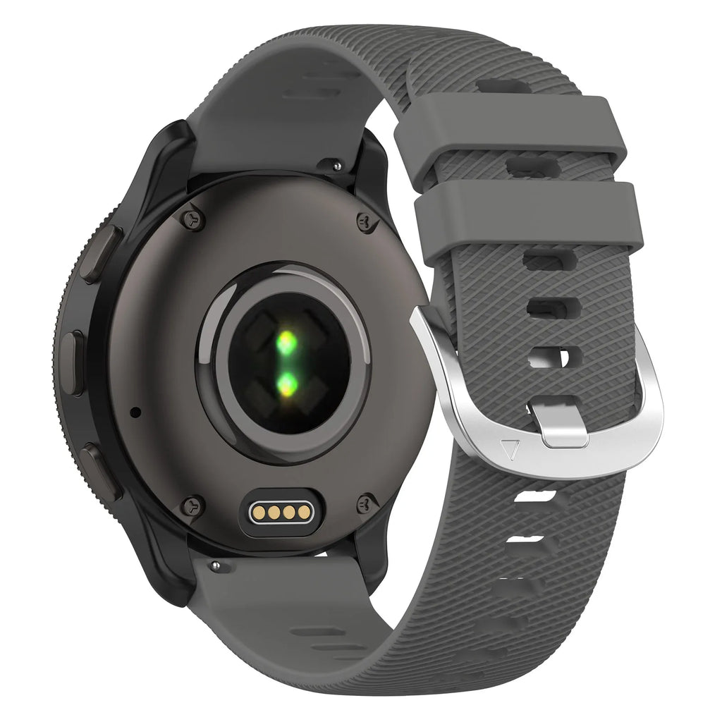 Garmin Vivoactive 4 Uhr mit grauem Silikonarmband für den täglichen Gebrauch und Sport