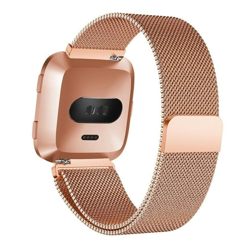 Pasek mediolański w kolorze różowego złota do Fitbit Versa i Versa 2