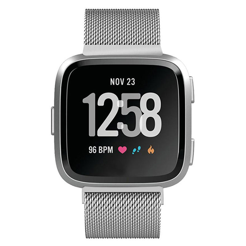 Sølv Milanese Rem til Fitbit Versa og Versa 2