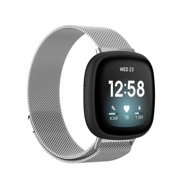 Fitbit Versa 3 Silber Milanese Edelstahlarmband