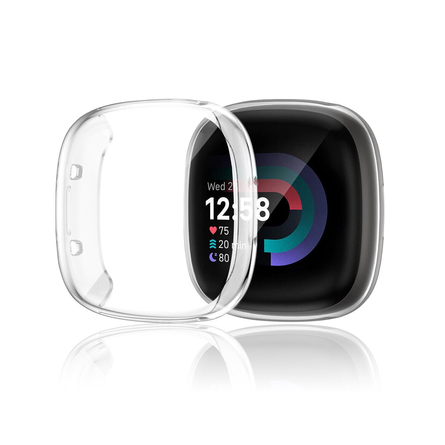 Átlátszó TPU tok Versa 4 és Sense 2 Fitbit okosórákhoz