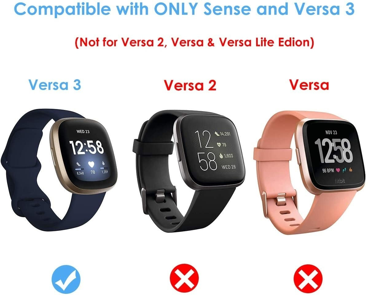 Glattes schwarzes Lederarmband als Ersatz für Fitbit Versa 3