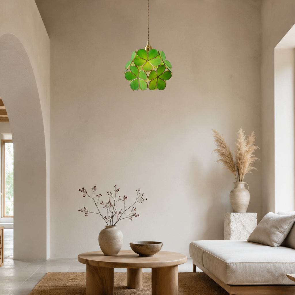 Vintage Flower Petal Tinted Glass Pendant Light | Ormexis