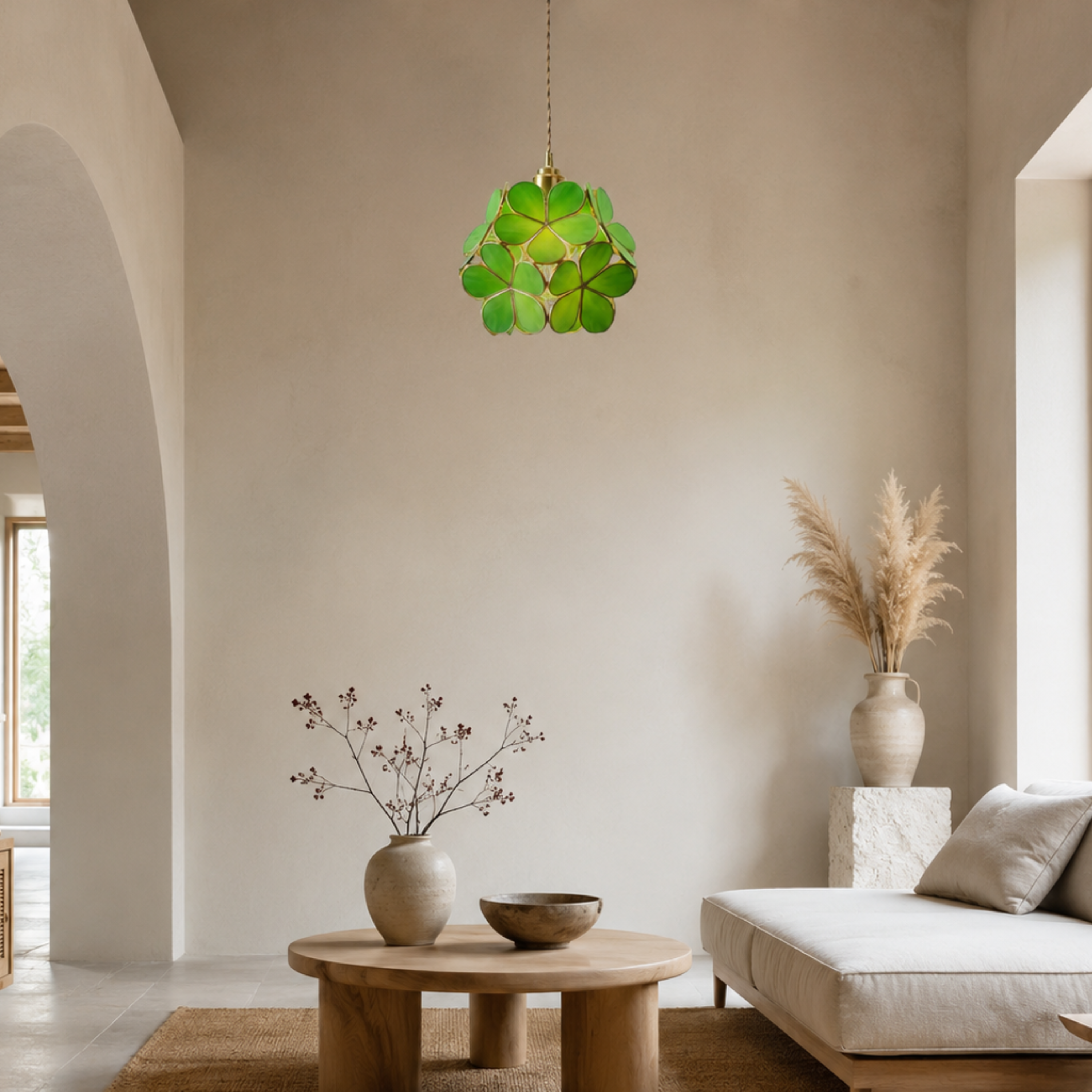 Vintage Flower Petal Tinted Glass Pendant Light | Ormexis
