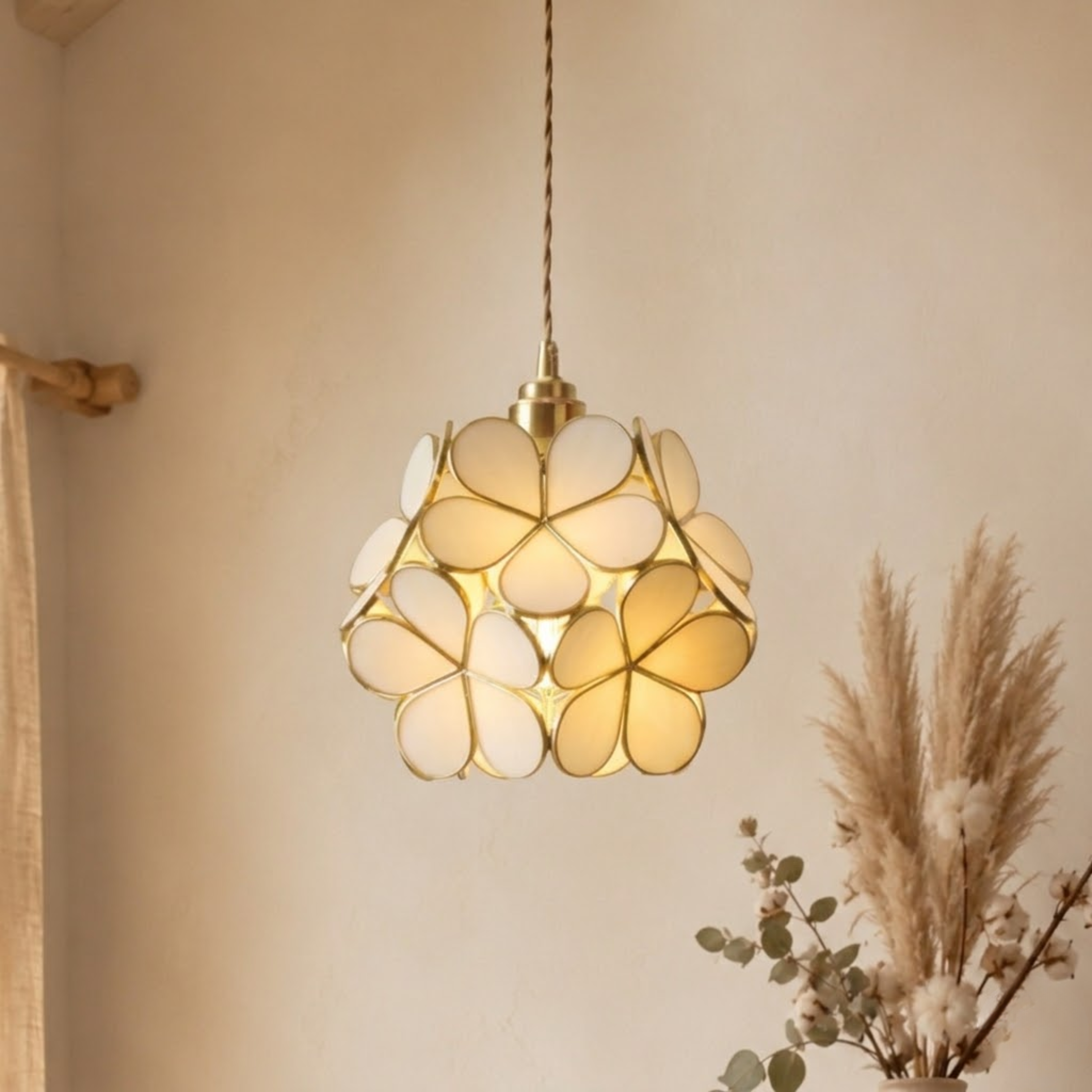 Vintage Flower Petal Tinted Glass Pendant Light | Ormexis