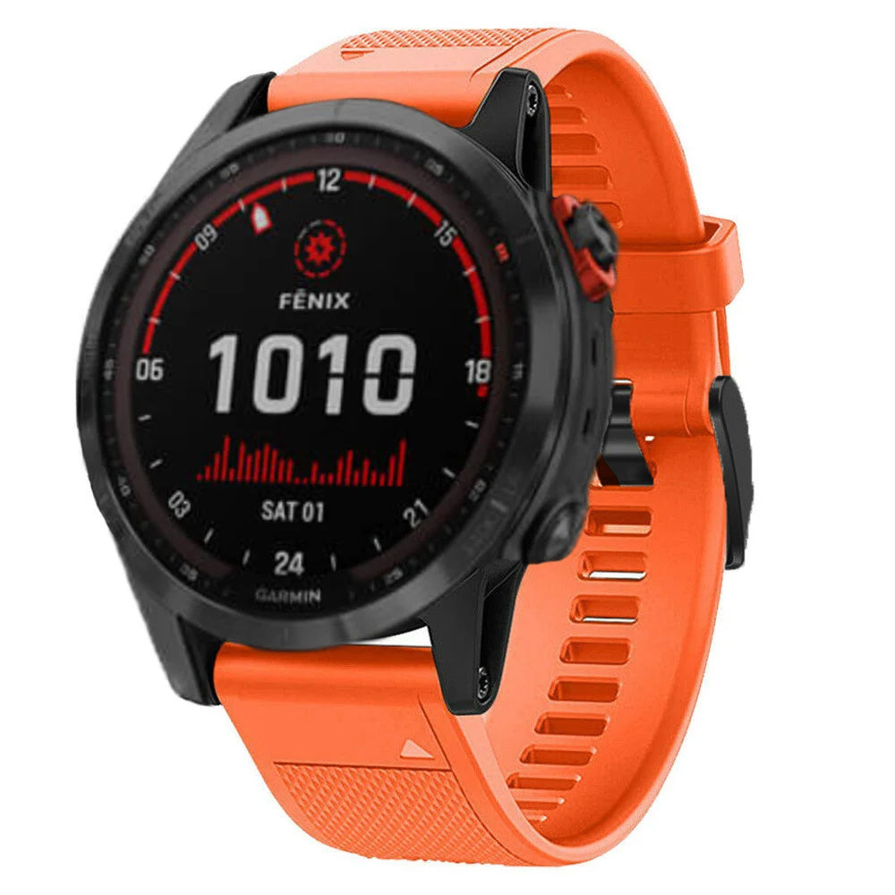 Pulseira de Substituição em Silicone Laranja para Garmin Fenix 7