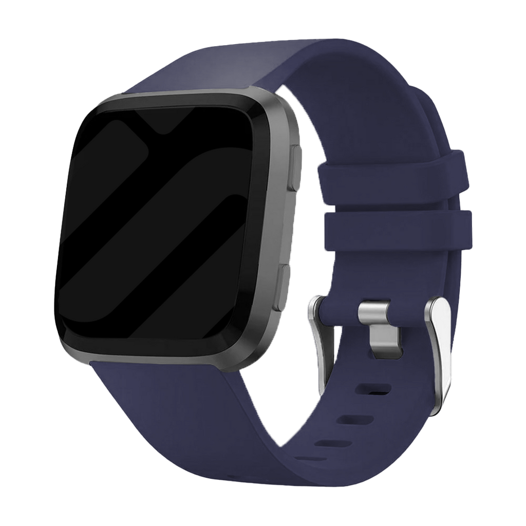 Dark Blue Silicone Band With Buckle For Fitbit Versa And Versa 2