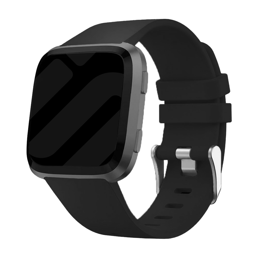 Curea de mână din silicon negru pentru Fitbit Versa și Versa 2
