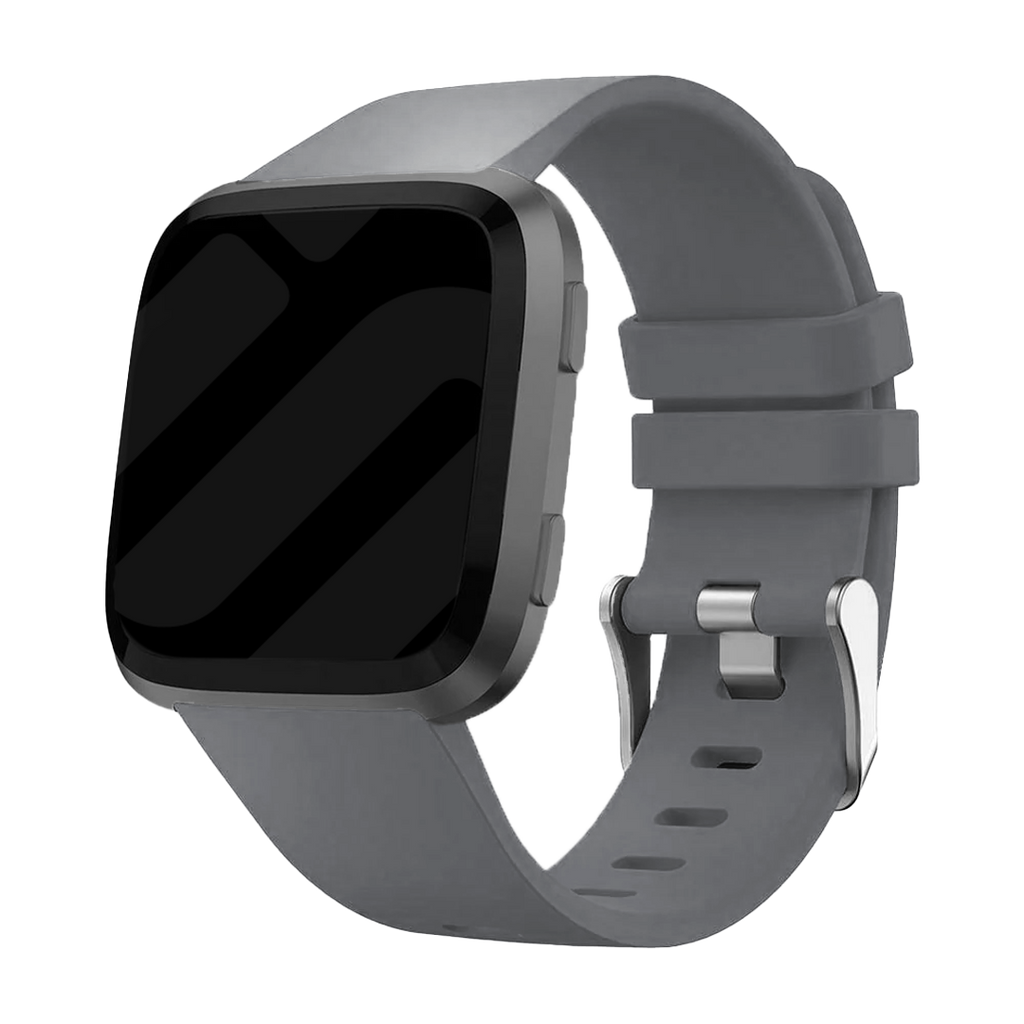 Grå silikonrem med spänne för Fitbit Versa och Versa 2