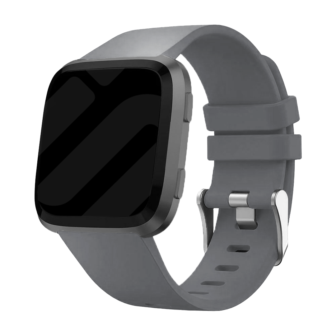Grå silikonrem med spänne för Fitbit Versa och Versa 2