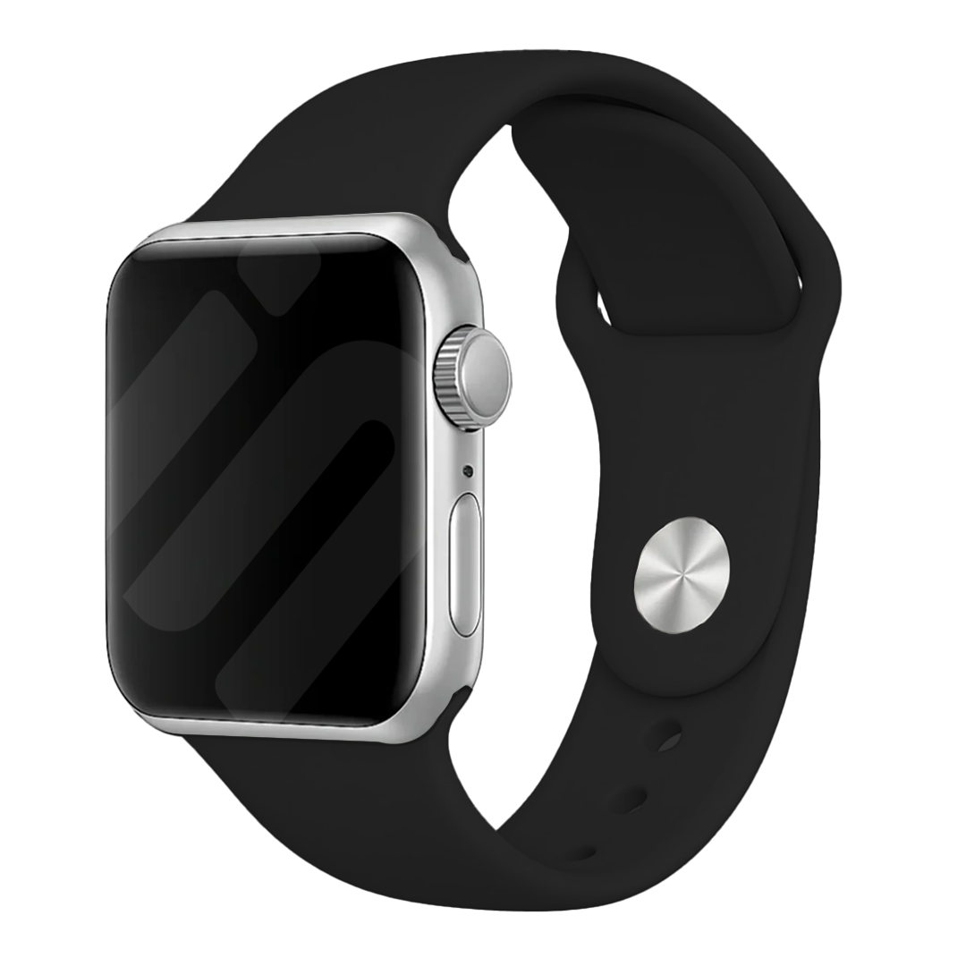 Apple Watch Black Silicone Strap Replacement Option
