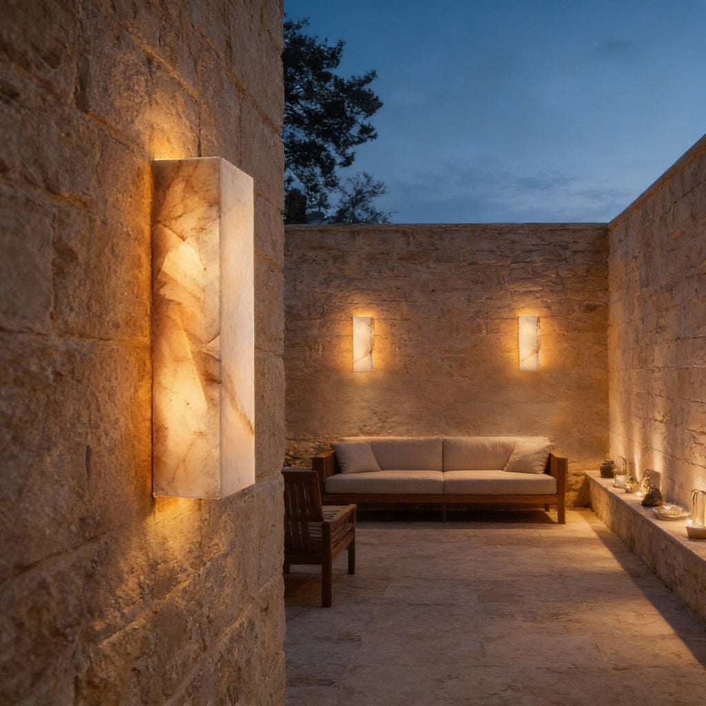 Luminaire d’ambiance en pierre texturée Astrelune | Ormexis
