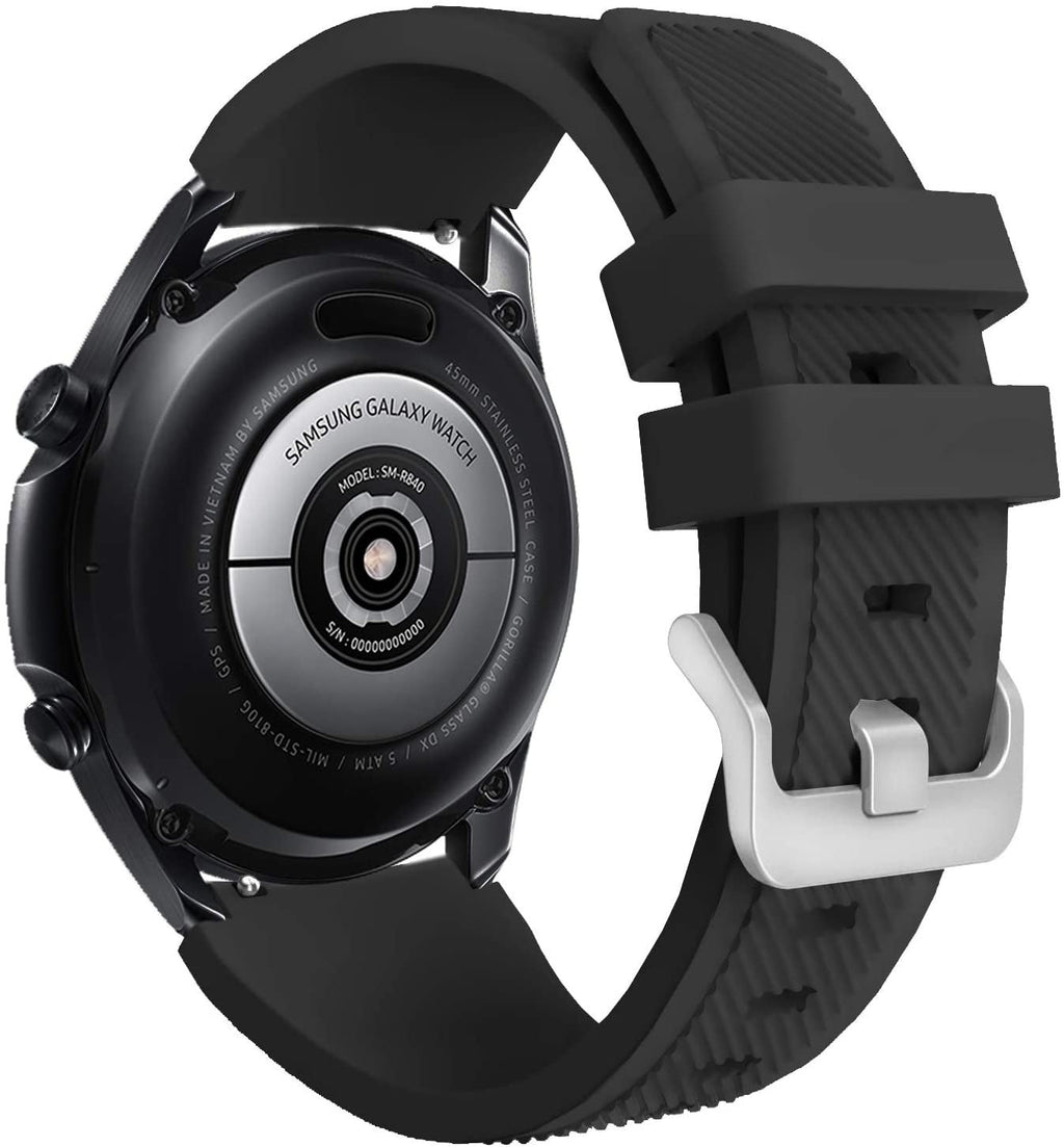 Samsung Galaxy Watch 3 45mm s černým silikonovým páskem pro každodenní nošení