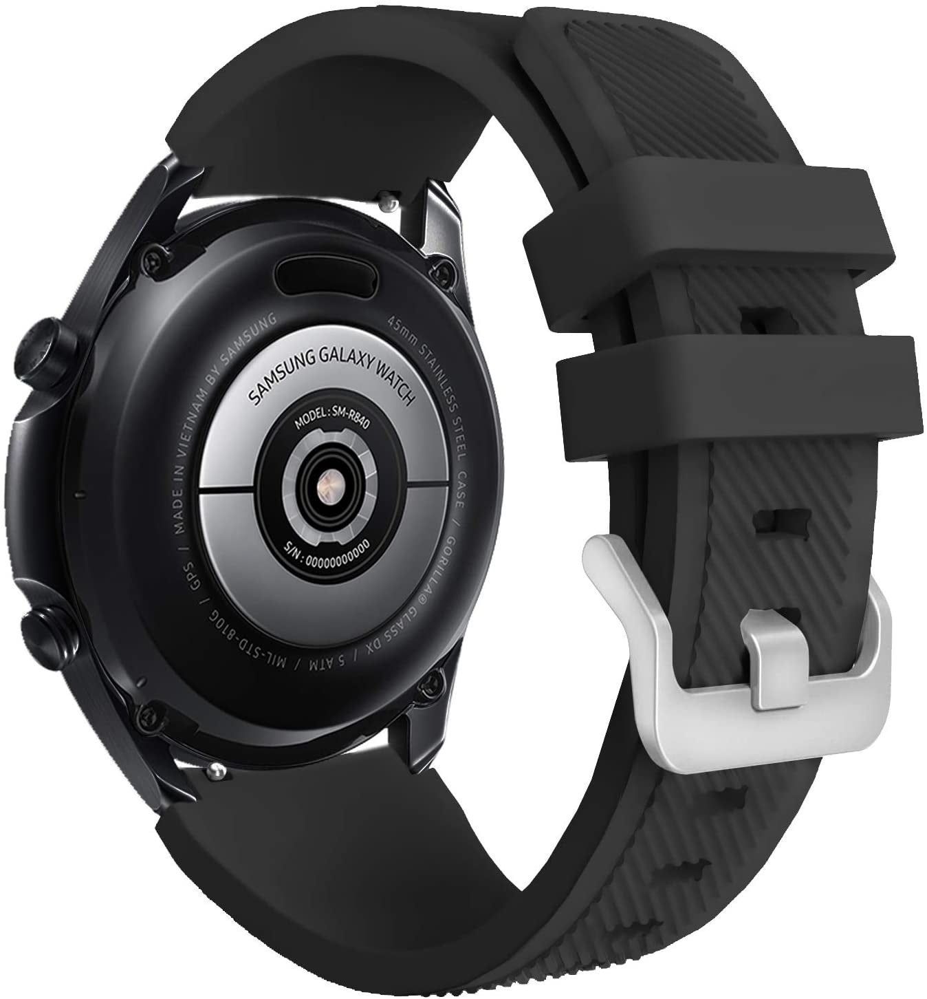 Samsung Galaxy Watch 3 45mm com Bracelete de Silicone Preta para Uso Diário