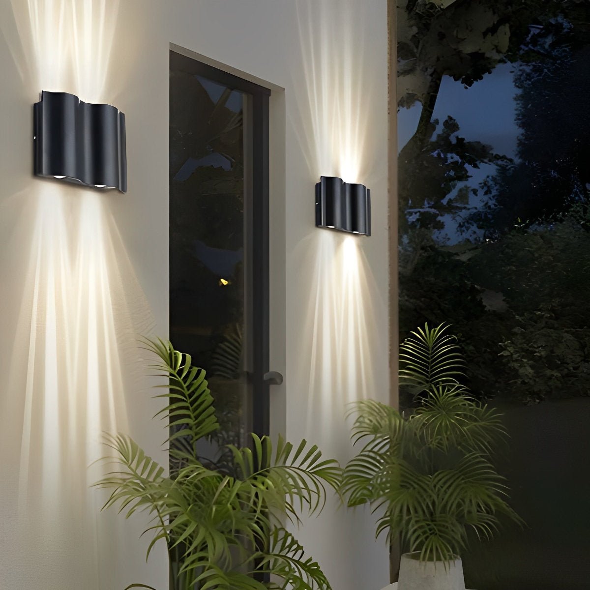 Applique da parete LED per esterni di lusso, moderna, con effetto increspatura dell’acqua su e giù | Ormexis