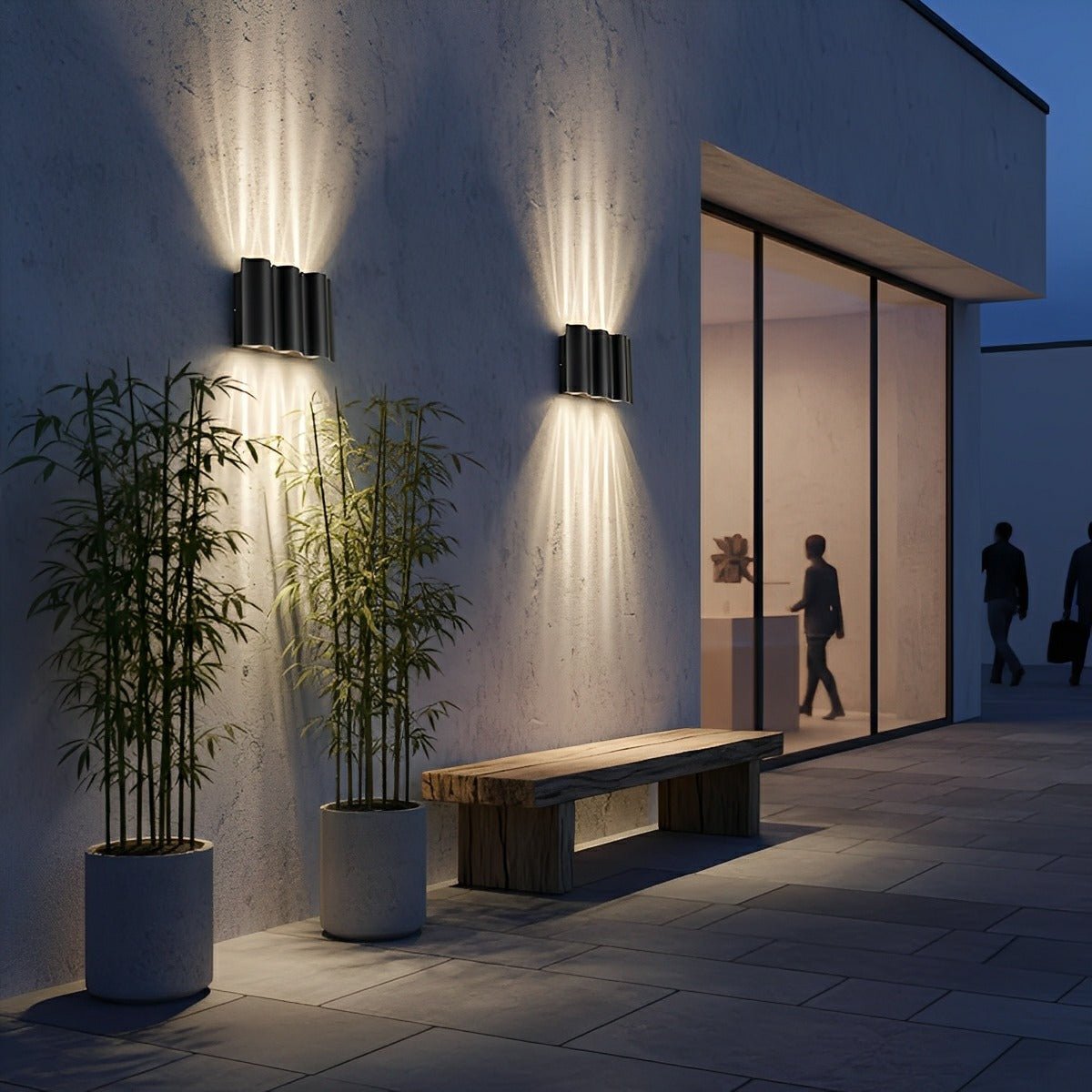 Applique da parete LED per esterni di lusso, moderna, con effetto increspatura dell’acqua su e giù | Ormexis