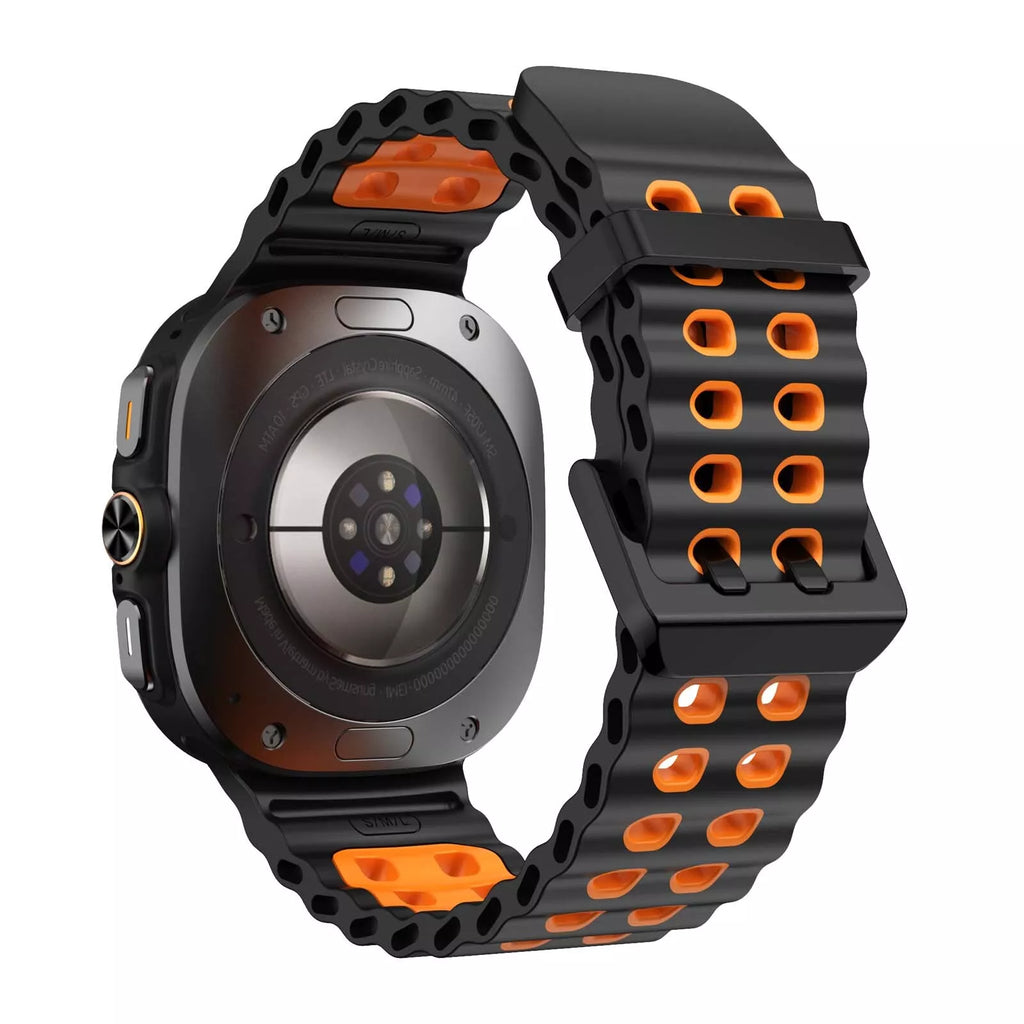Samsung Galaxy Watch Ultra Curea din silicon Wave portocaliu și negru