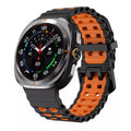 Samsung Galaxy Watch Ultra Curea din silicon Wave portocaliu și negru