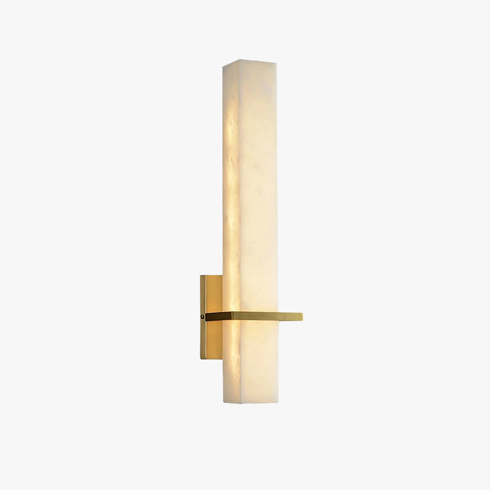 Weiße Alabaster-Wandleuchte aus Metall, moderner quaderförmiger Wandstrahler | Ormexis