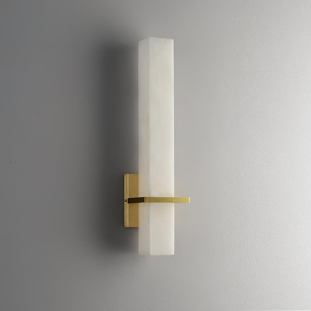 Weiße Alabaster-Wandleuchte aus Metall, moderner quaderförmiger Wandstrahler | Ormexis