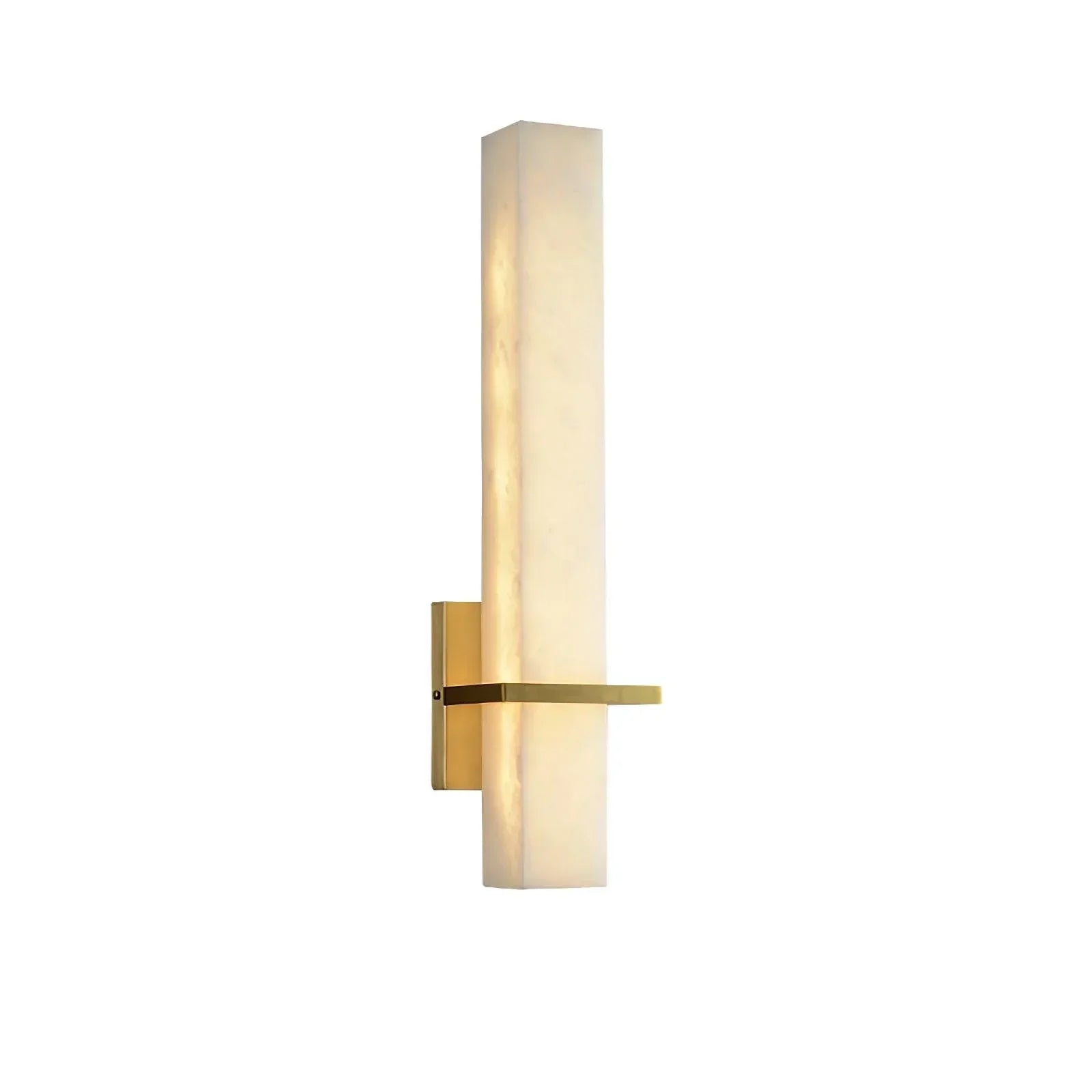 Weiße Alabaster-Wandleuchte aus Metall, moderner quaderförmiger Wandstrahler | Ormexis